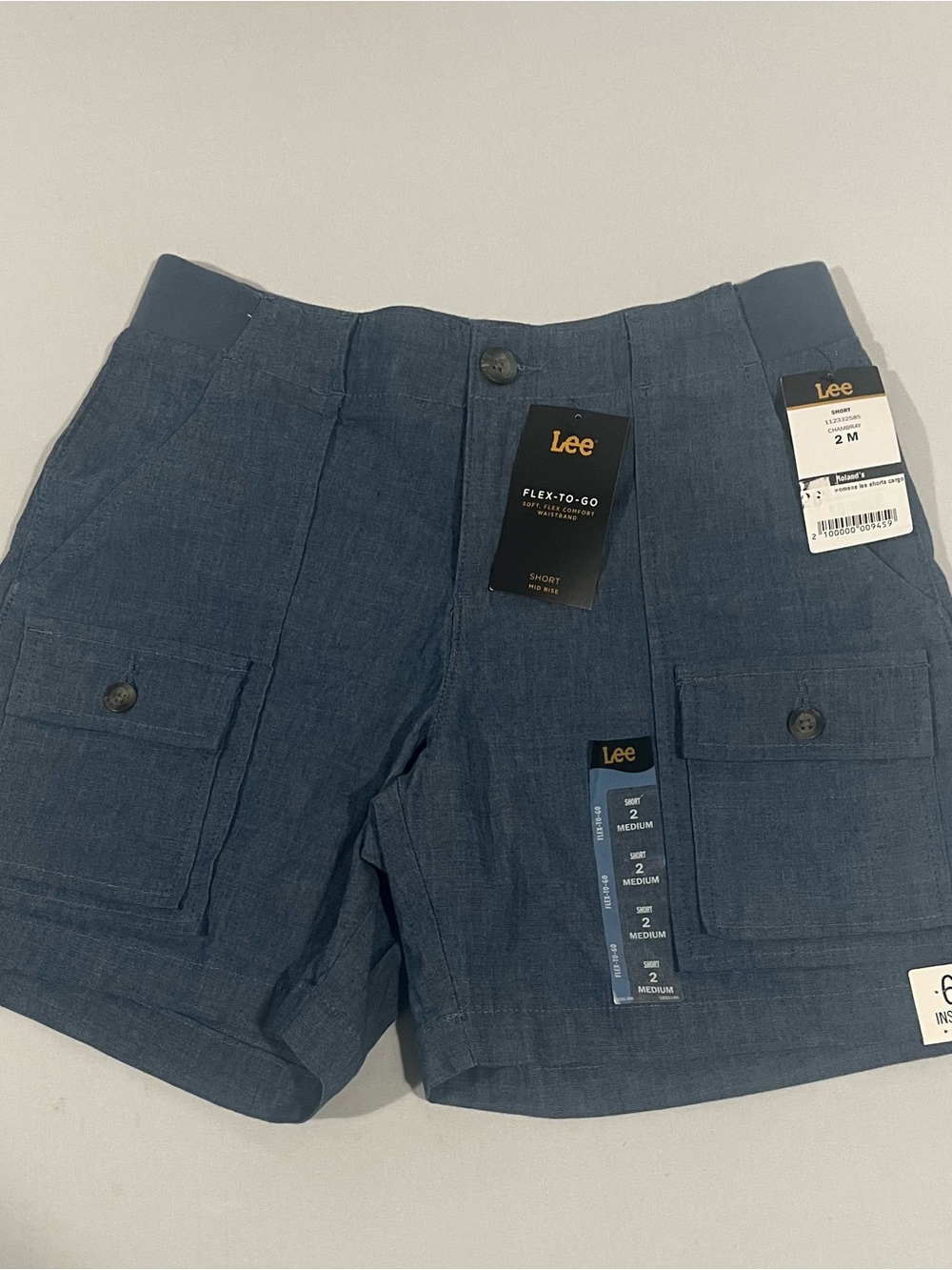 Lee women's Dark Navy Cargo Shorts with Flap Pockets